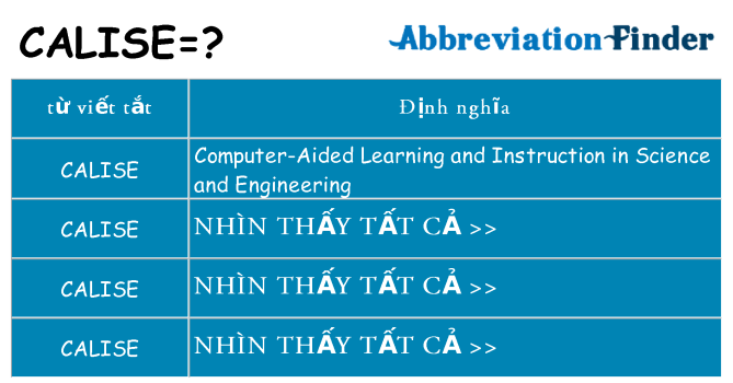 calise hiện những gì đứng cho