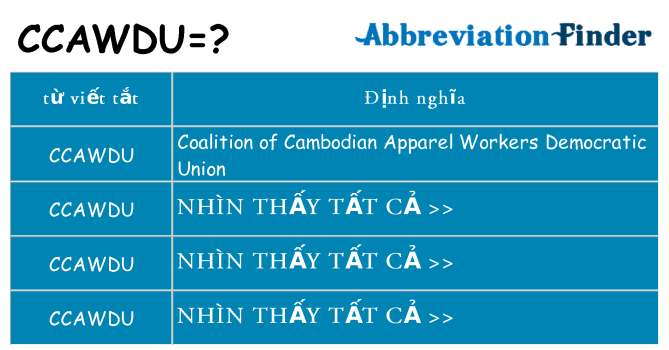 ccawdu hiện những gì đứng cho