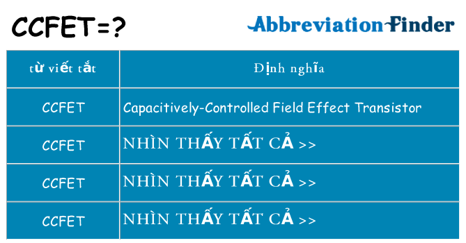 ccfet hiện những gì đứng cho