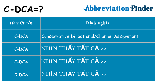 c-dca hiện những gì đứng cho