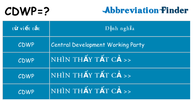 cdwp hiện những gì đứng cho
