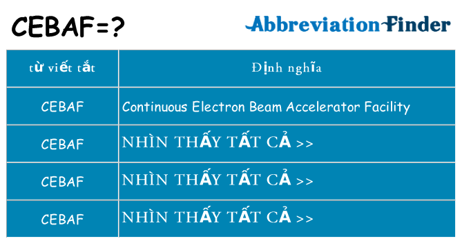 cebaf hiện những gì đứng cho