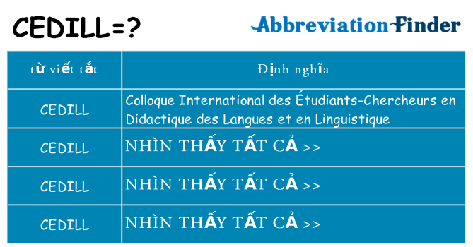 cedill hiện những gì đứng cho