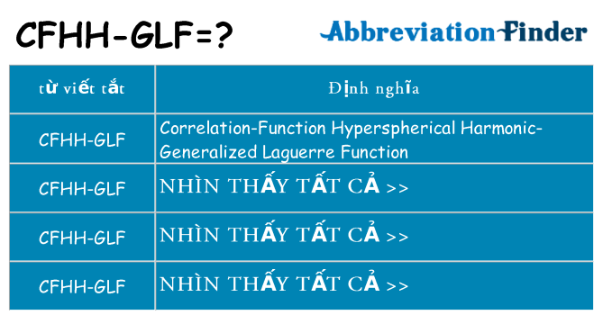 cfhh-glf hiện những gì đứng cho