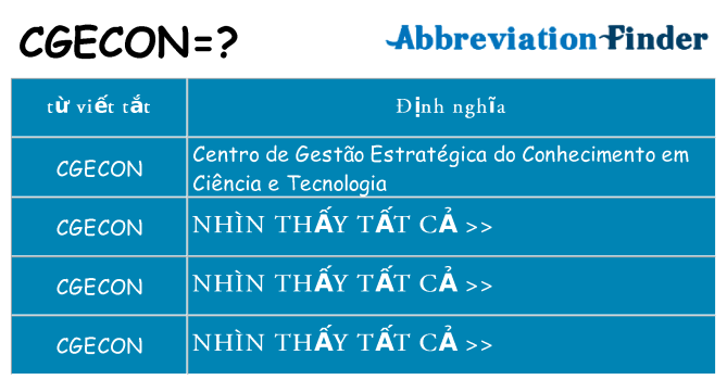 cgecon hiện những gì đứng cho