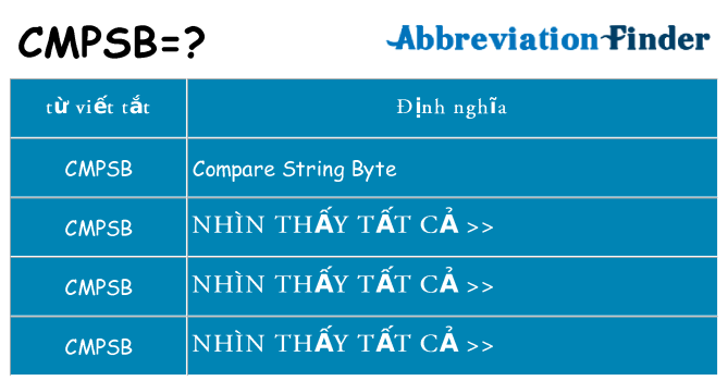 cmpsb hiện những gì đứng cho