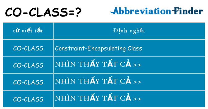 co-class hiện những gì đứng cho