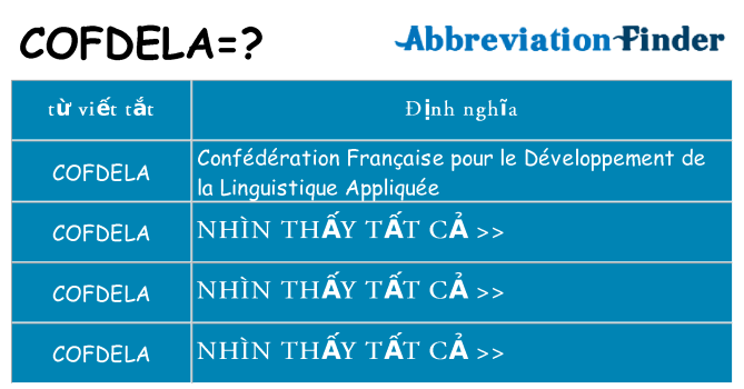 cofdela hiện những gì đứng cho