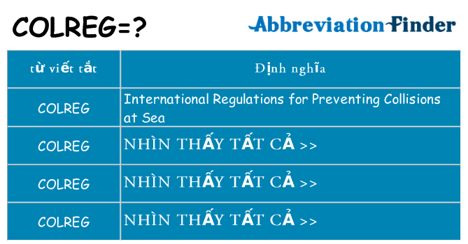 colreg hiện những gì đứng cho