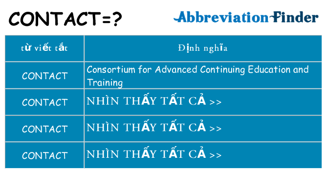 contact hiện những gì đứng cho