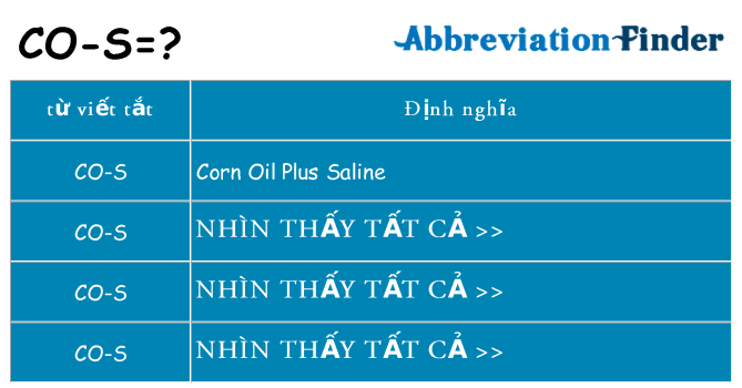 co-s hiện những gì đứng cho