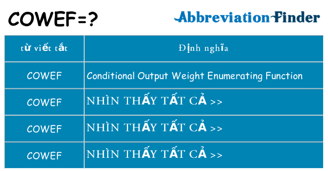 cowef hiện những gì đứng cho