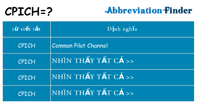 cpich hiện những gì đứng cho