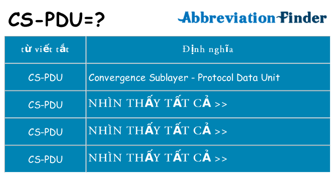 cs-pdu hiện những gì đứng cho