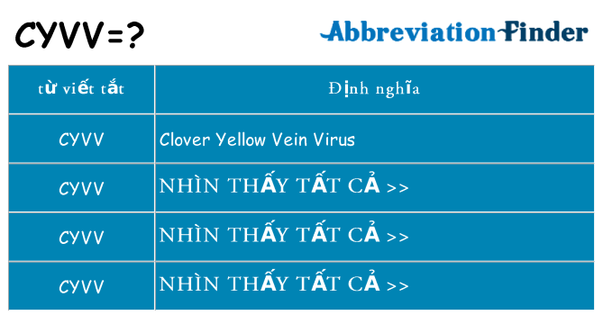 cyvv hiện những gì đứng cho