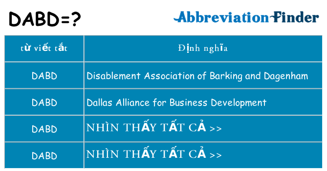 dabd hiện những gì đứng cho