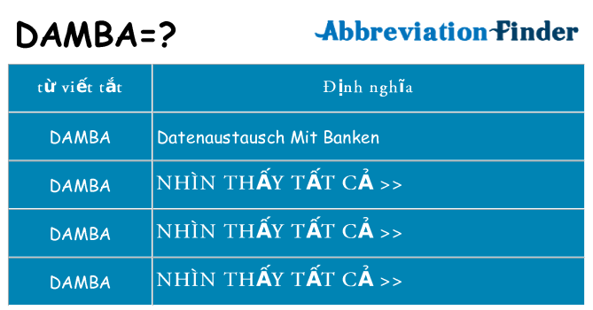 damba hiện những gì đứng cho