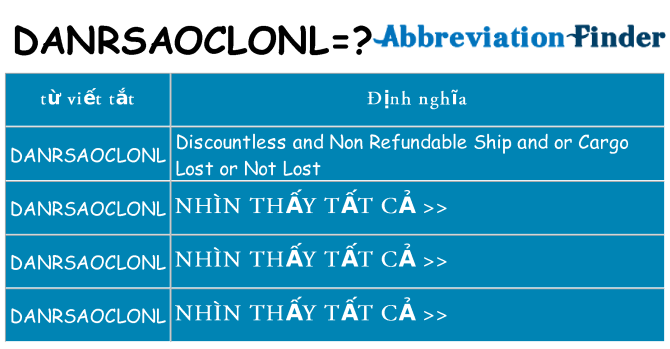 danrsaoclonl hiện những gì đứng cho