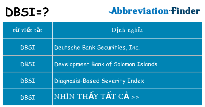 dbsi hiện những gì đứng cho