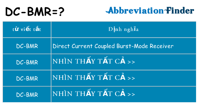 dc-bmr hiện những gì đứng cho