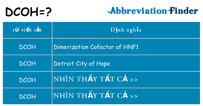 dcoh hiện những gì đứng cho