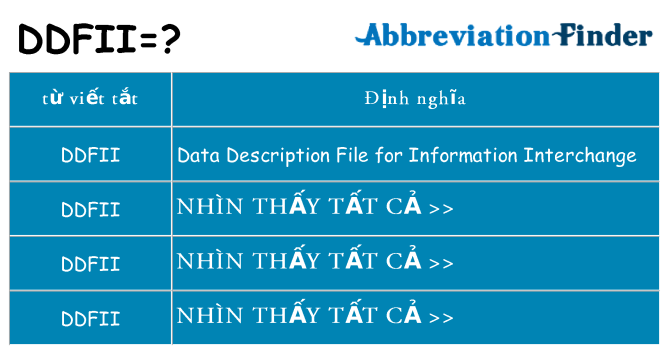 ddfii hiện những gì đứng cho