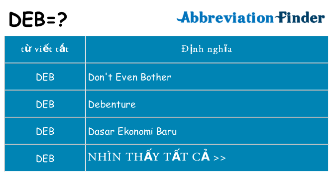 deb hiện những gì đứng cho
