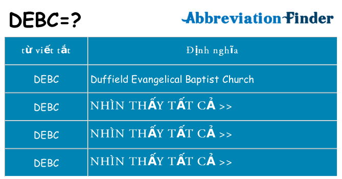 debc hiện những gì đứng cho