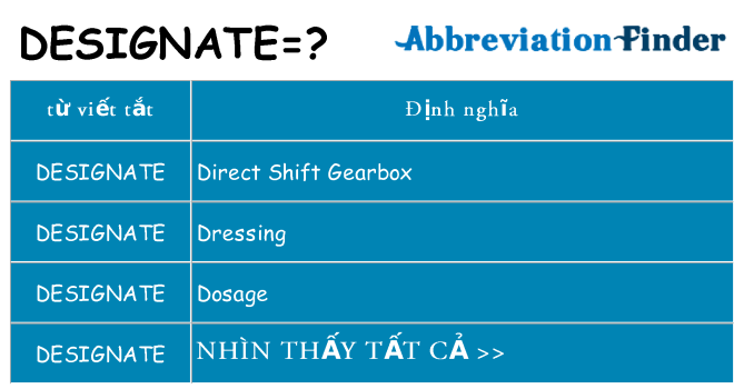 designate hiện những gì đứng cho