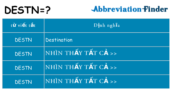 destn hiện những gì đứng cho