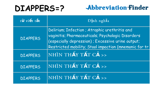 diappers hiện những gì đứng cho