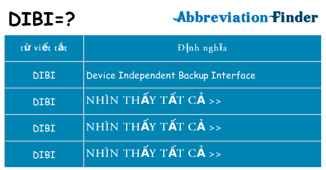 dibi hiện những gì đứng cho