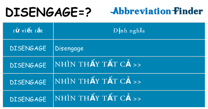 disengage hiện những gì đứng cho