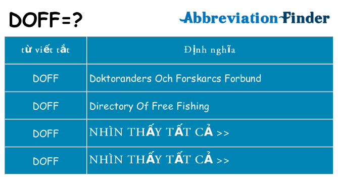 doff hiện những gì đứng cho