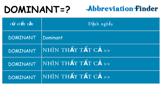 dominant hiện những gì đứng cho