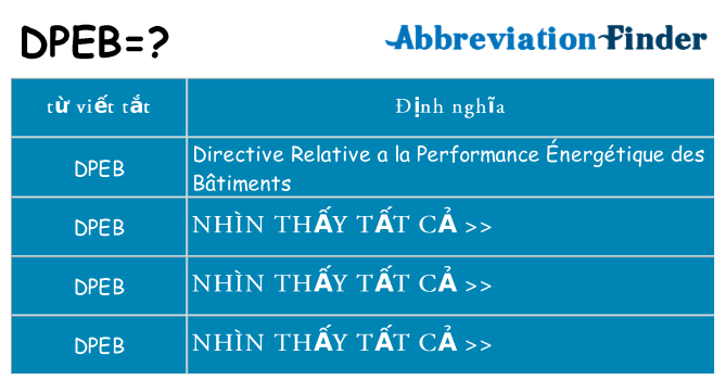 dpeb hiện những gì đứng cho