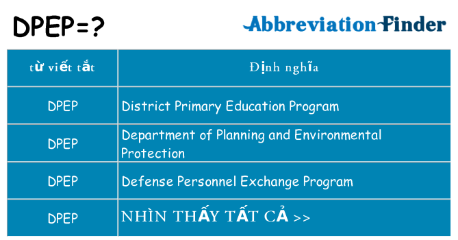 dpep hiện những gì đứng cho
