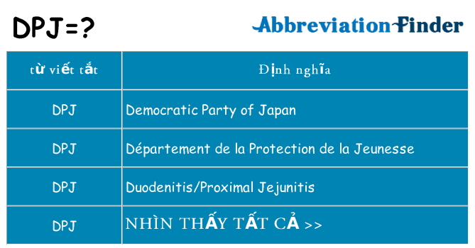 dpj hiện những gì đứng cho