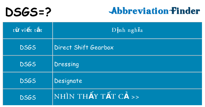 dsgs hiện những gì đứng cho