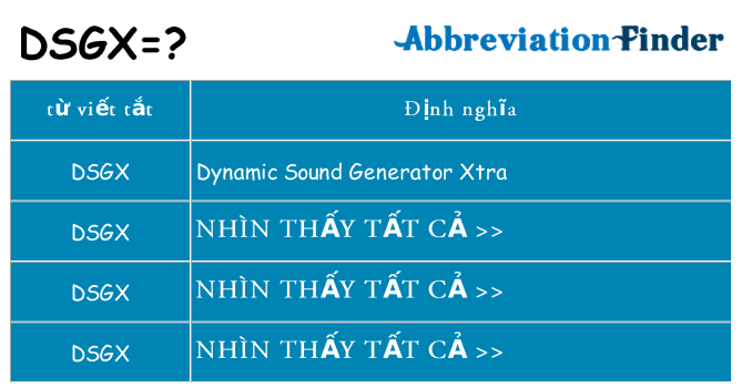 dsgx hiện những gì đứng cho