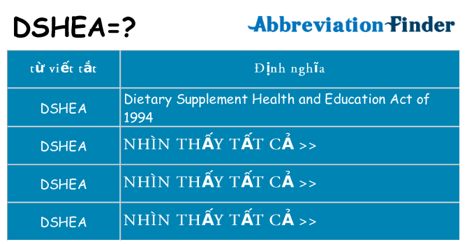 dshea hiện những gì đứng cho