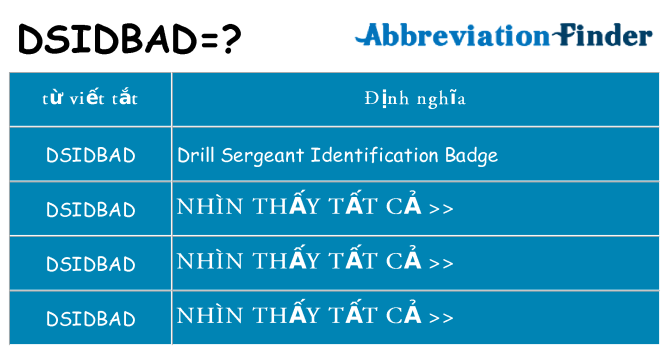 dsidbad hiện những gì đứng cho