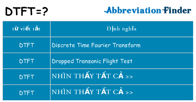 dtft hiện những gì đứng cho