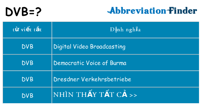 dvb hiện những gì đứng cho