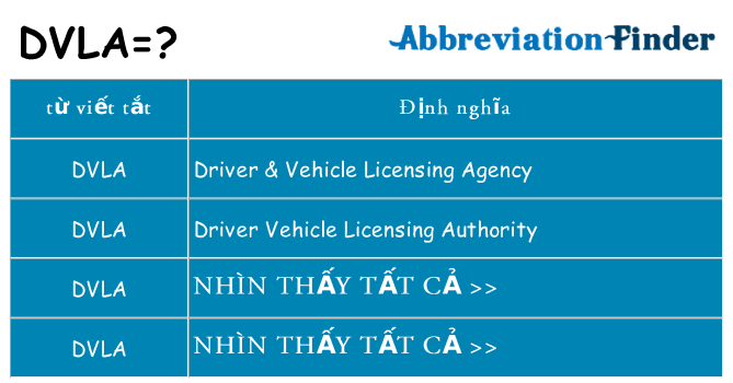 dvla hiện những gì đứng cho