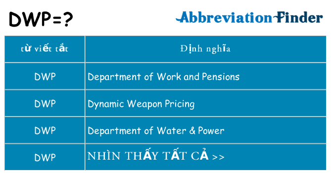 dwp hiện những gì đứng cho