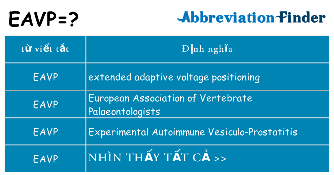 eavp hiện những gì đứng cho
