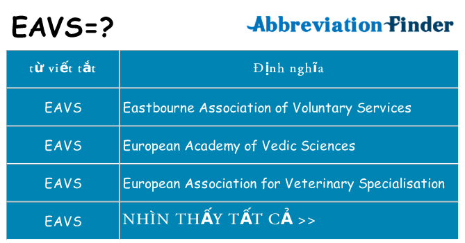 eavs hiện những gì đứng cho