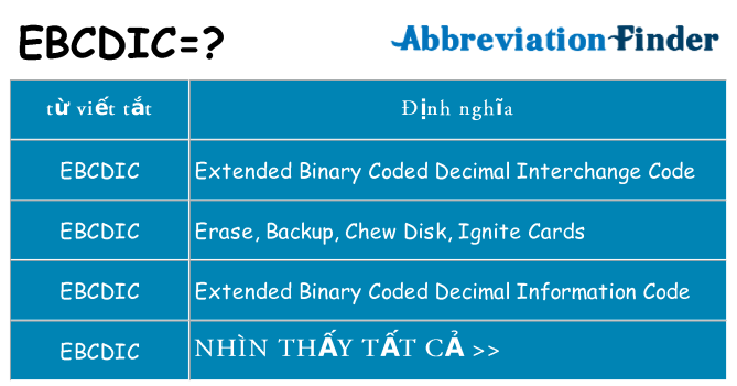 ebcdic hiện những gì đứng cho