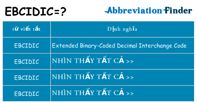 ebcidic hiện những gì đứng cho